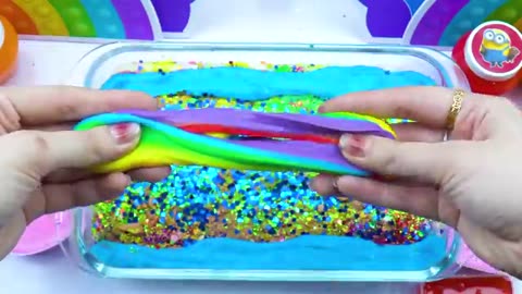 Slime Mixing Random Piping Bags| PURPLE vs YELLOW !!! Mixing Many Things Into GLITTER Slime ASMR