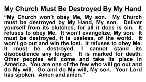 My Church Must Be Destroyed By My Hand