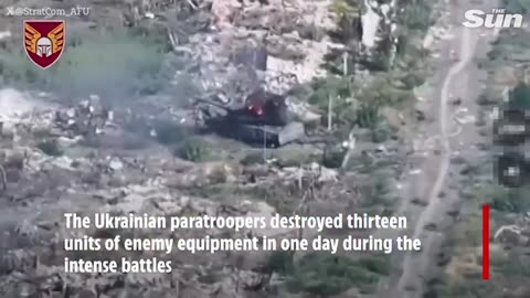 Ukrainian drones rain down bombs on Russians hiding in forest, obliterating troops and vehicles