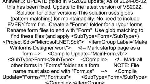 controls and forms missing icon and view designer option in vs2019 running SDK project with framewo