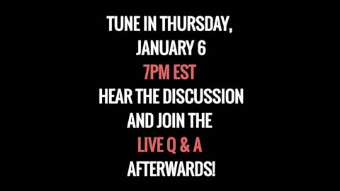 Join Us Thursday, 1/6/22, 7pm EST for Dr. Darrell DeMello