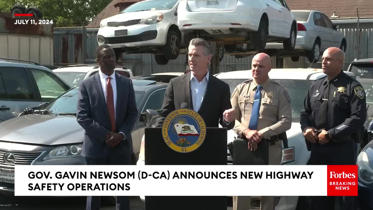 Gov. Gavin Newsom And California Highway Patrol Announce New Safety Operations