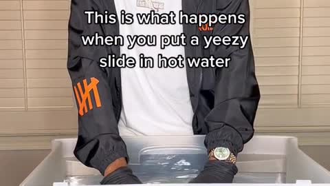 This is what happens when you put a yeezy slide in hot waterנור