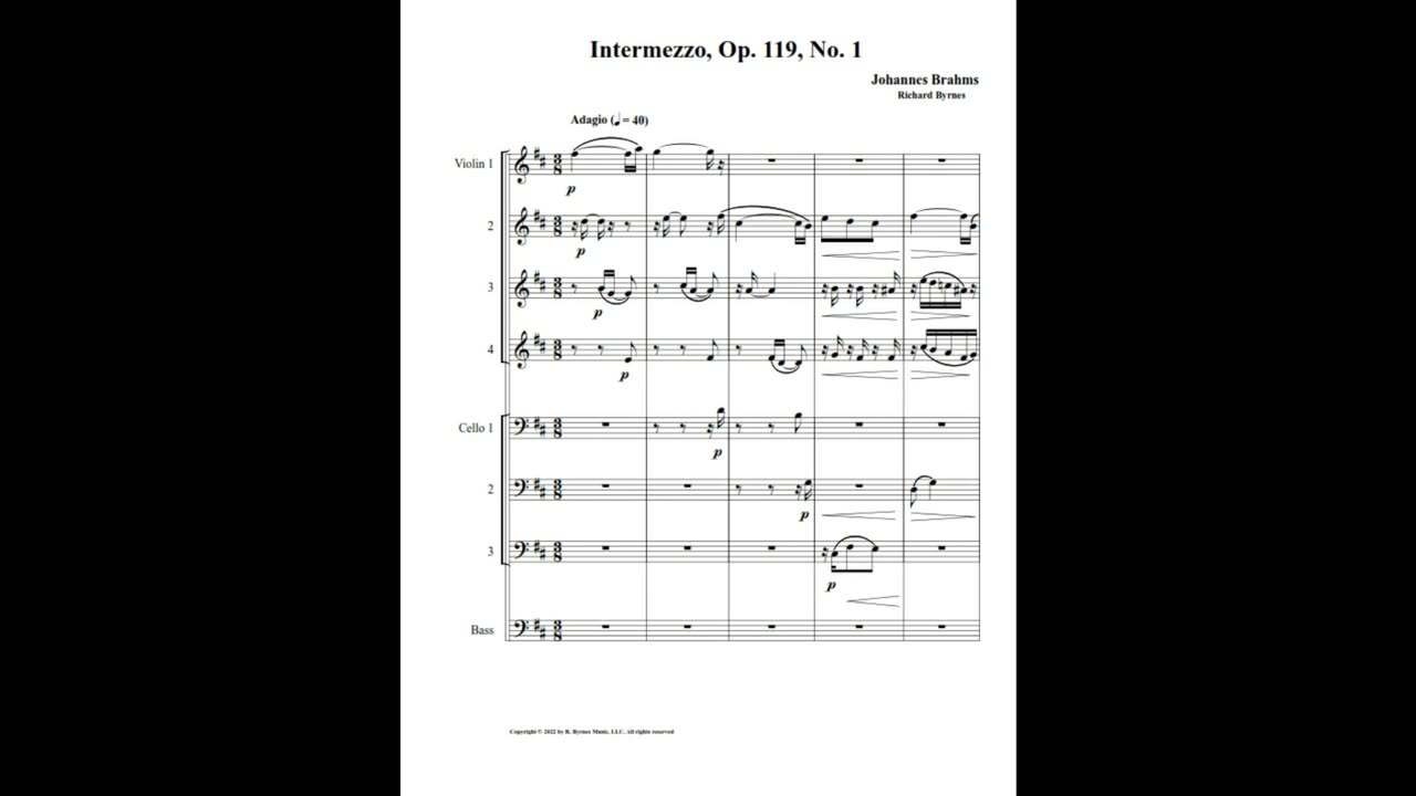 Johannes Brahms – Intermezzo, Op. 119, No. 1 (String Octet)