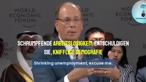 Larry Fink CEO BlackRock - WEF: Depopolation erleichtert den Ersatz von Menschen durch Maschinen 💥