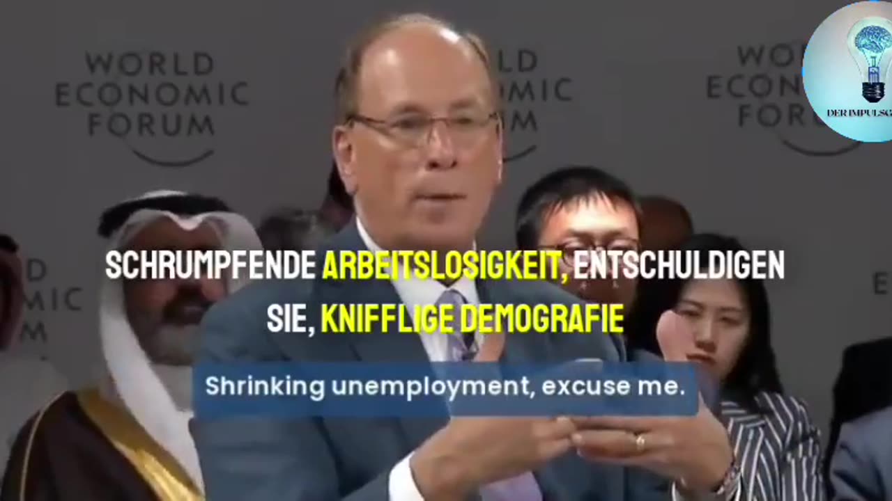 Larry Fink CEO BlackRock - WEF: Depopolation erleichtert den Ersatz von Menschen durch Maschinen 💥