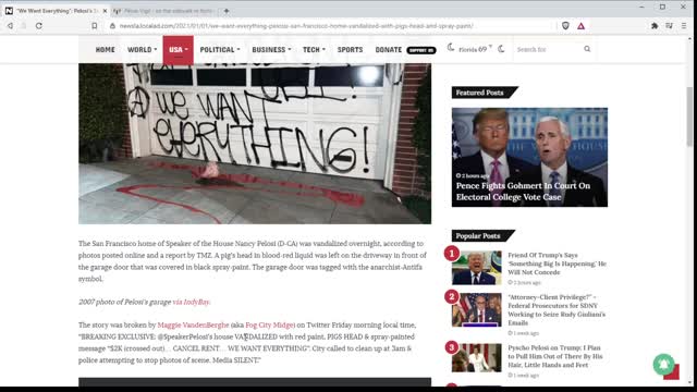 ANTIFA Vandalizes Nancy Pelosi's House - Media Nowhere To Be Found