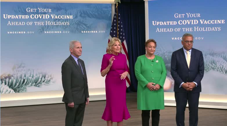 Jill Biden: "The most important thing you can do to prepare for your holidays, is to get your updated COVID vaccine."