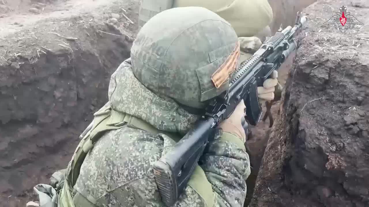 Airborne troops' exercises at a training ground at the rear area of special military operation