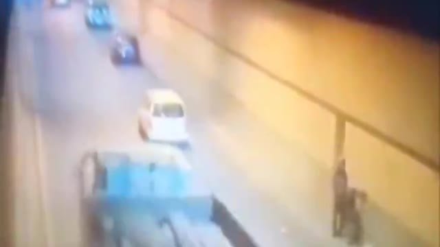 WHAT ARE THE CHANCES OF THIS? HIT TWICE BY THE SAME RUNAWAY TIRE IN A TUNNEL