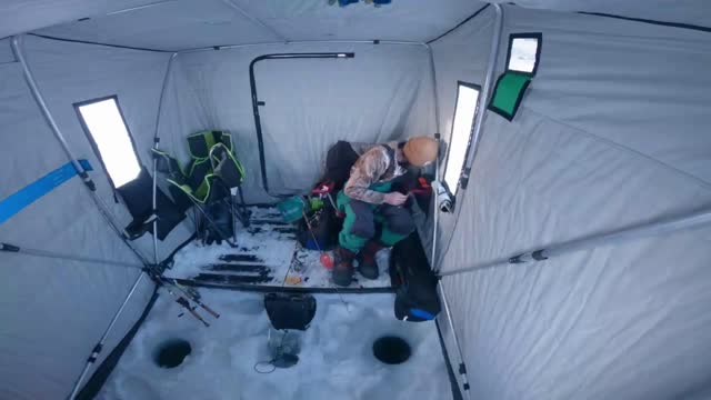 Just a little ice fishing…Wait for it !