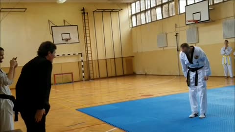 TAEKWONDO DEMO FOR THE MOVIESTAR LOREN AVEDON