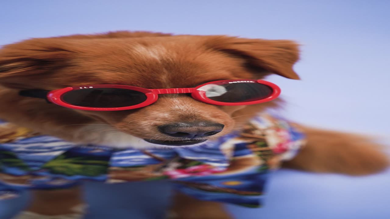 Funny Dog video with glasses