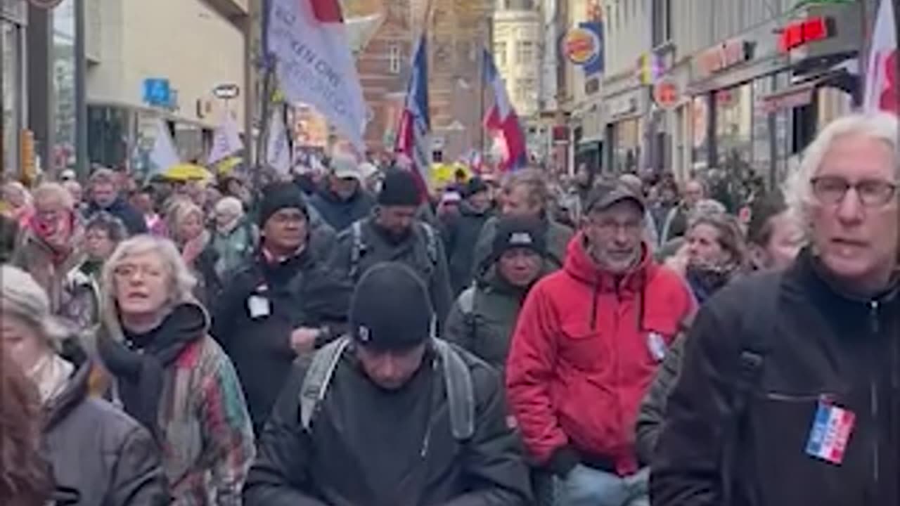 Amsterdam, Netherlands: Protesters marched through the streets to protest against the launch of the Central Bank Digital Currency (CBDC) in the Netherlands.