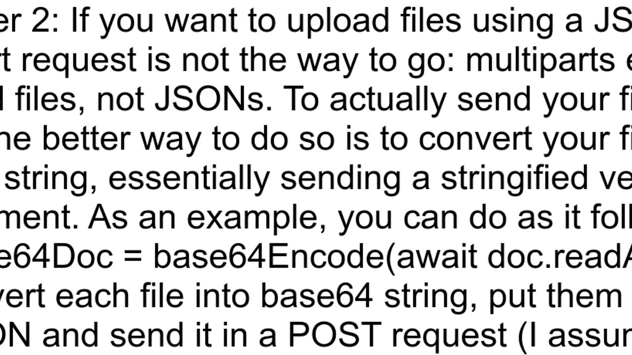 How to send file inside json object