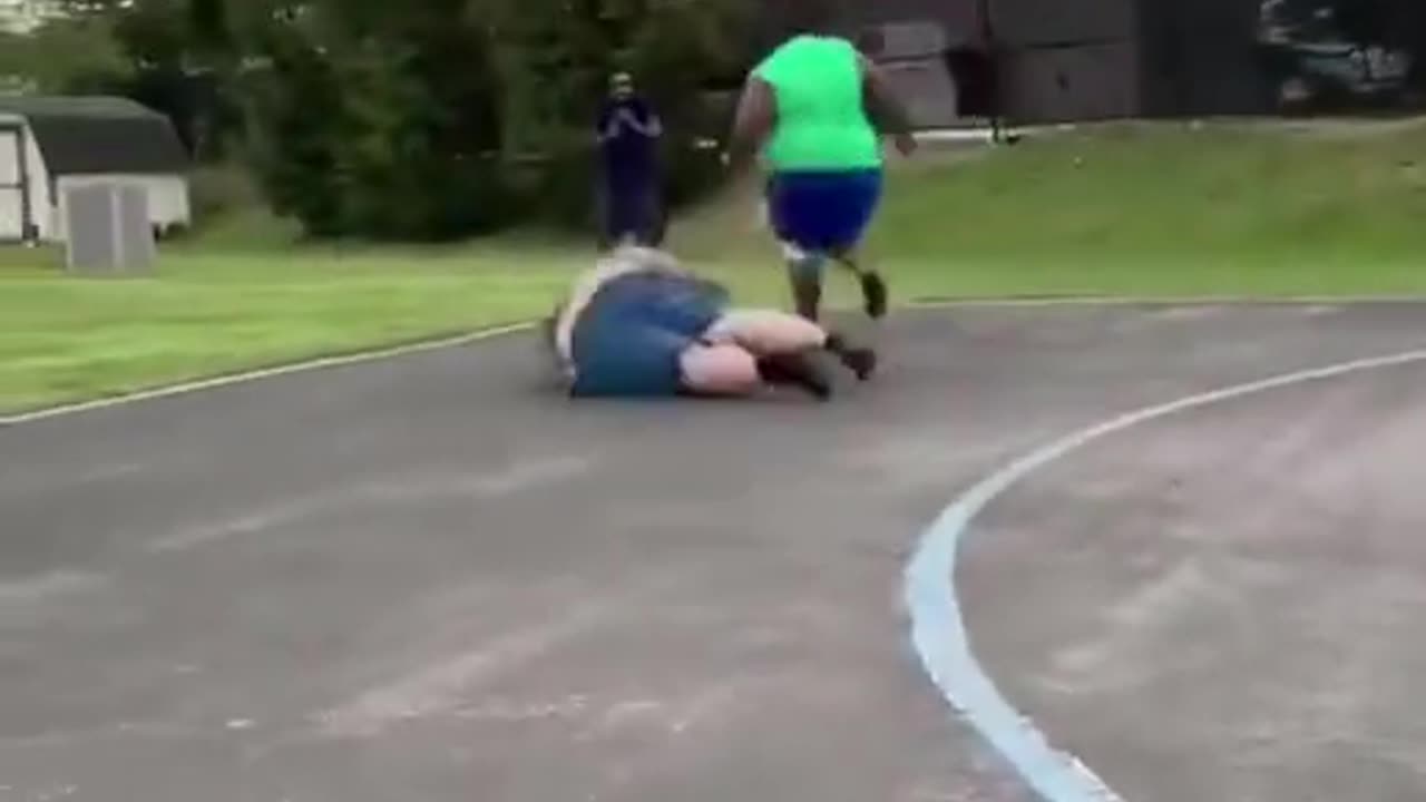 Big guy falls hard