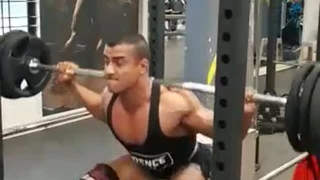 Standing barbell squat 140kg