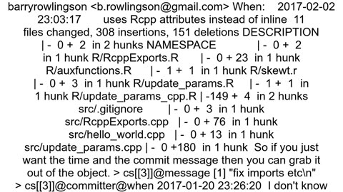 How to print git history in rmarkdown