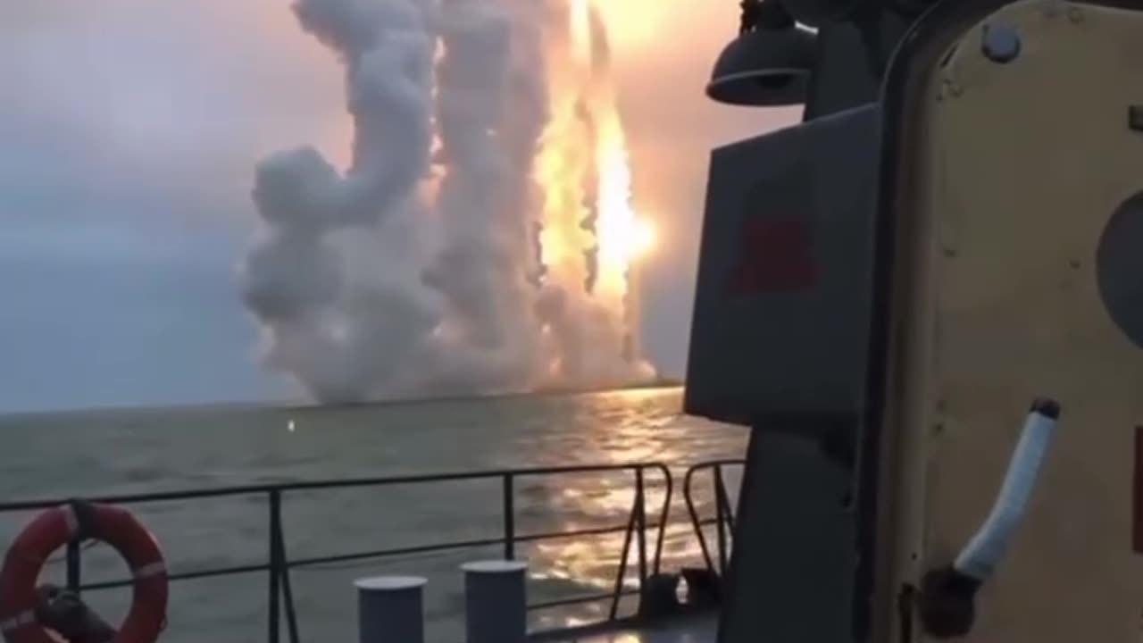 Russian Black Sea Fleet Firing Missiles