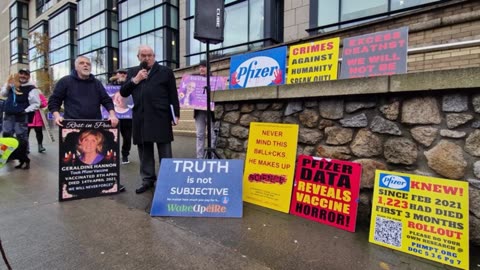 John D Walsh speaks at Pfizer, Ringsend, Dublin.