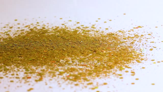 gold Sequins Rhinestones Pour Shimmer Beautifully White