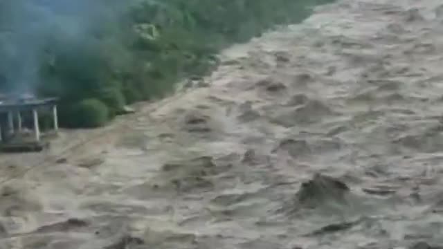 Cloud burst in Mangarh area of ​​Sirmaur district, Himachal Pradesh.