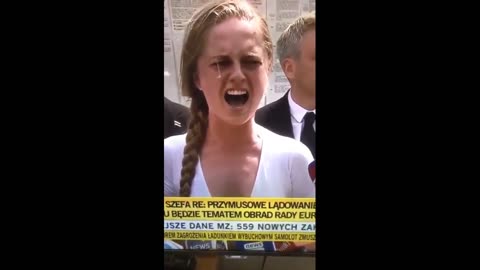 Libtard Polish Politician 🤡Jana Szostak🤡 conducts a "Minute of Screaming" to Oppose Russia