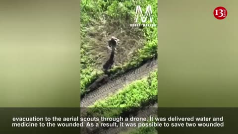 Moment injured Ukrainian soldiers are rescued with the help of a drone