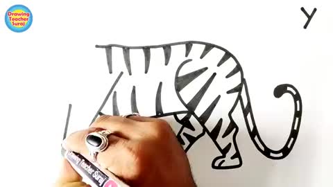 🐅Tiger Drawing Most Simple Ever..🐅_Cut