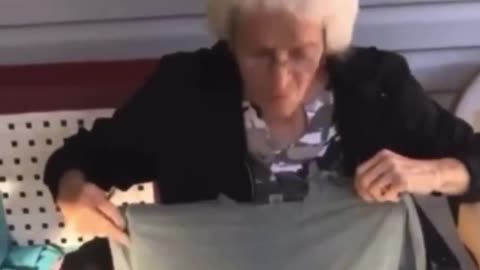 Grandma Receives A #FJB T Shirt For A Gift