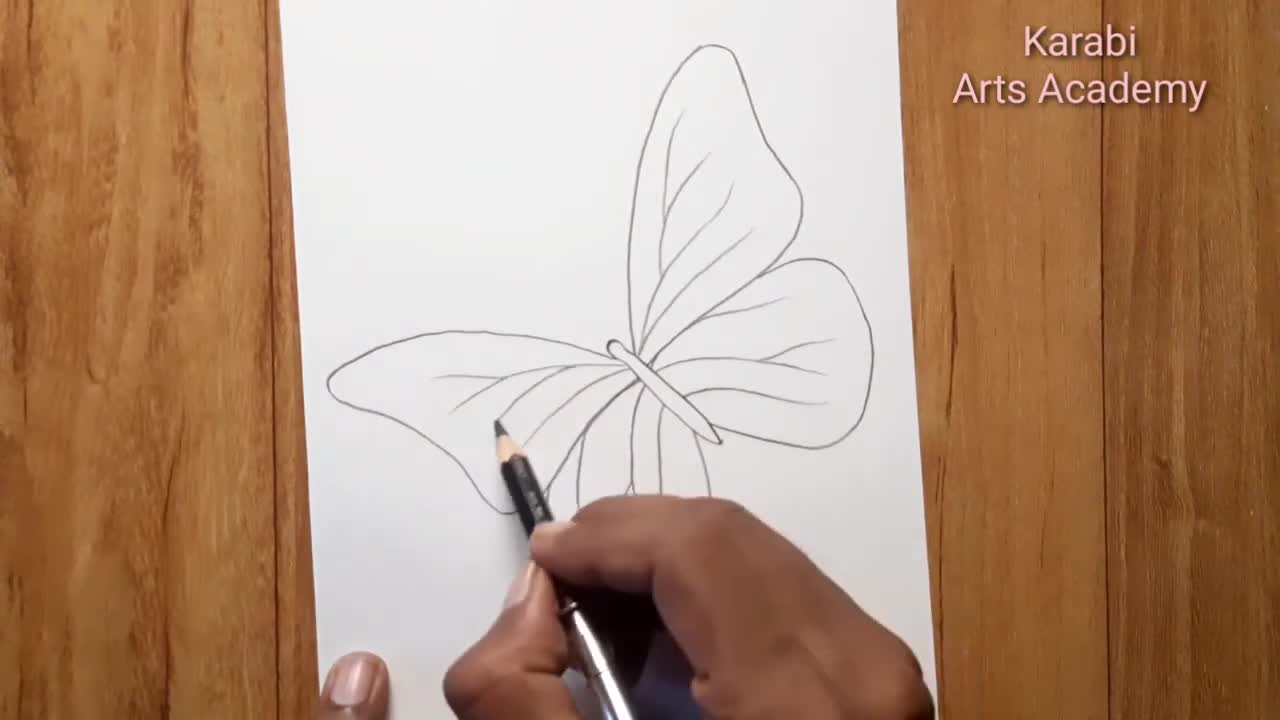 How to draw beautiful butterfly | Pencil sketch for beginners | Karabi arts academy