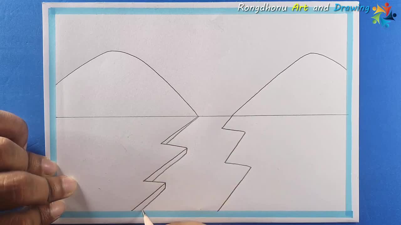 How to Draw Rainbow Scenery || Rongdhonu Scenery Drawing || Painting