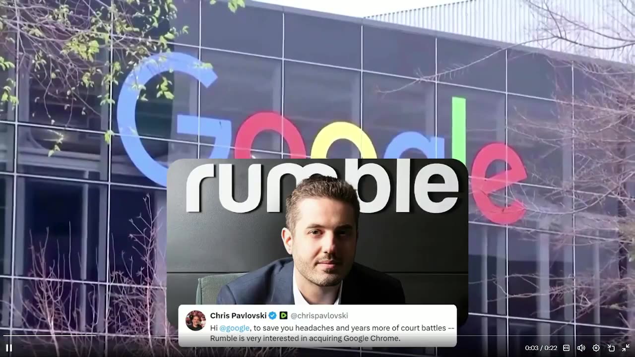 Giám đốc điều hành Rumble Chris Pavlovski vừa nói rằng ông muốn mua Google Chrome