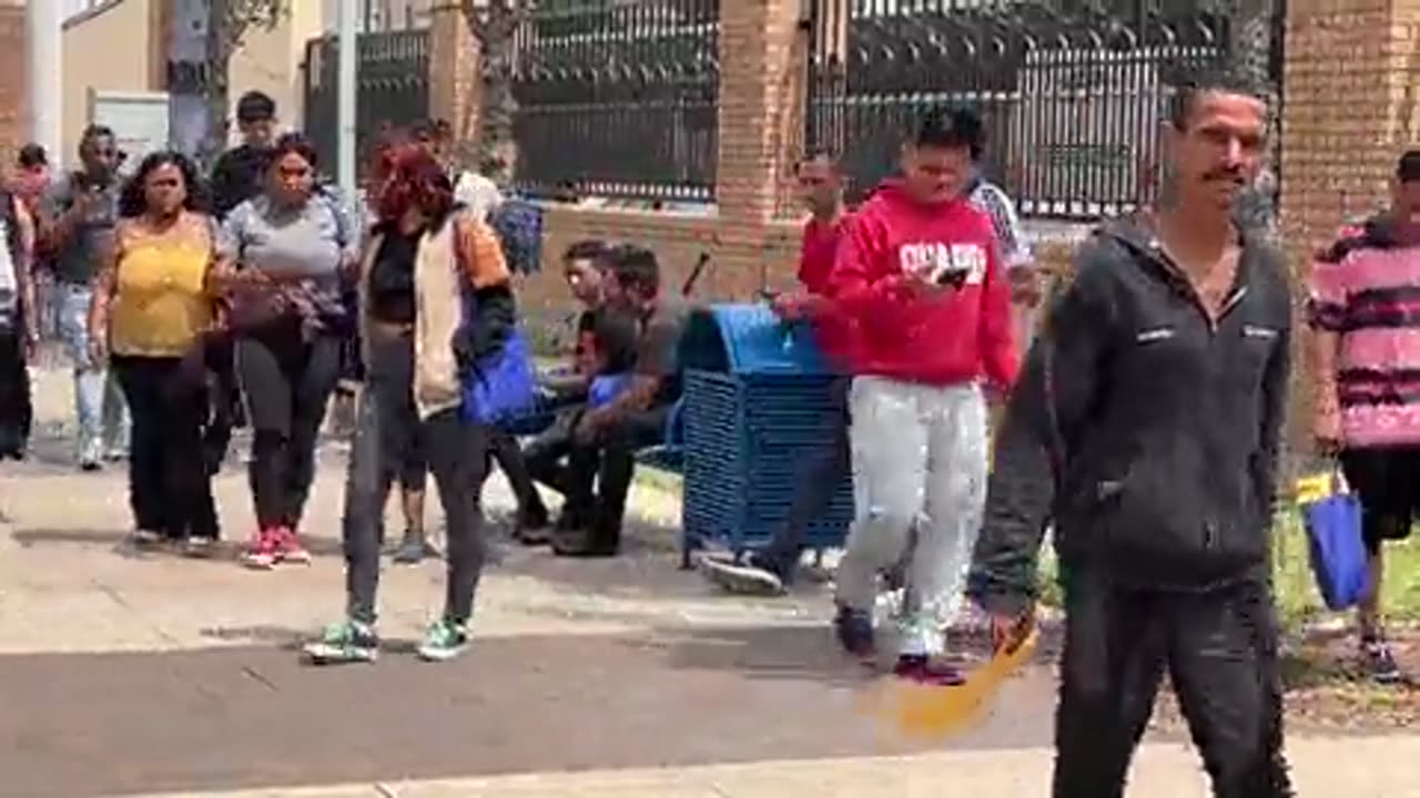 Here is video we just shot in downtown Brownsville where large amounts of migrants...