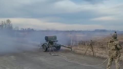 Ukrainians Fire Grad Rocket System