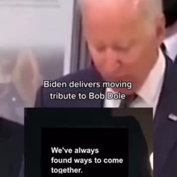 Occupier Joe Biden speaking at Bob Dole’s funeral!