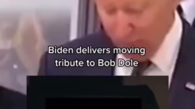 Occupier Joe Biden speaking at Bob Dole’s funeral!