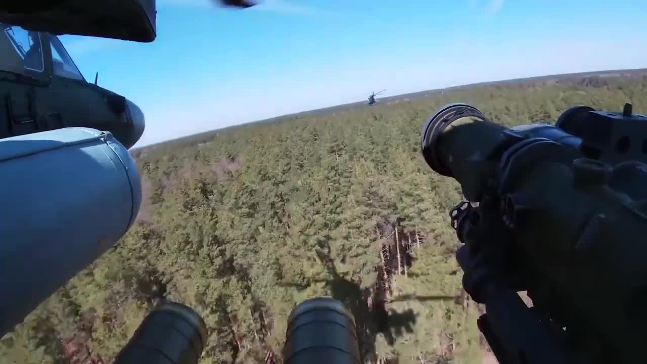 A unit of Ka-52 Alligator helicopters destroyed the hangar of the Armed Forces of Ukraine with the Vikhr anti-tank missile system