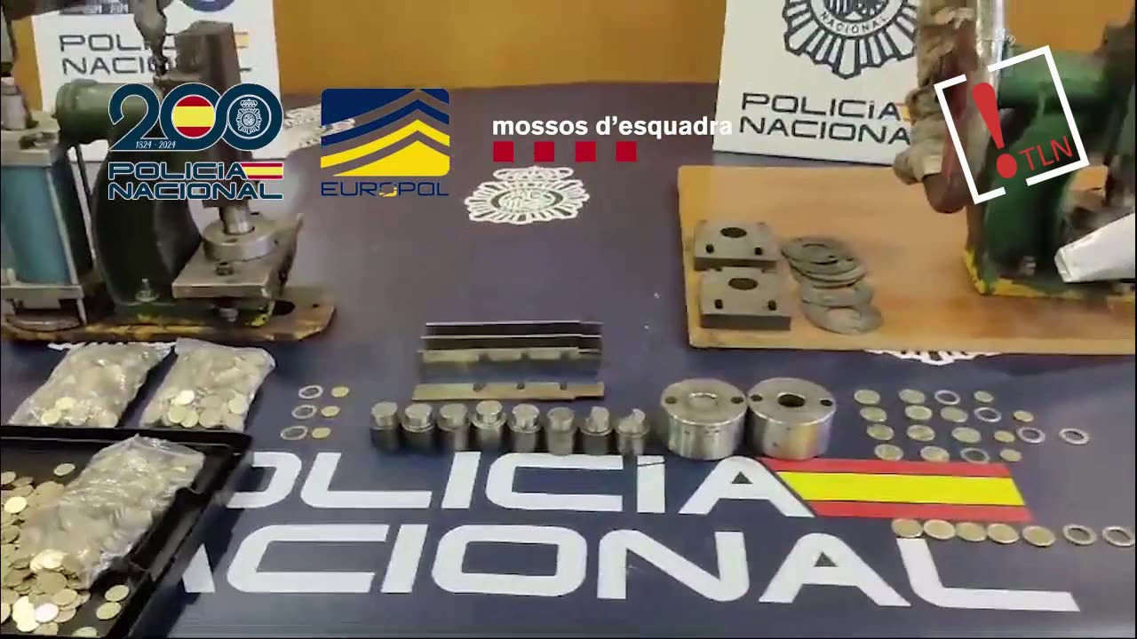 Desmantelan en Toledo el mayor taller de fabricación de monedas falsas de 2 €