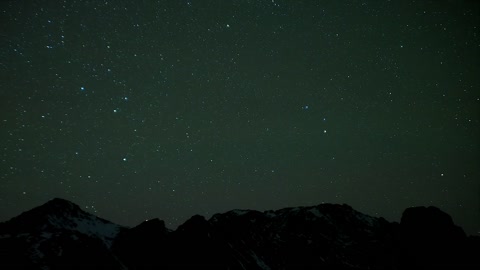 Night sky full of stars and mountain silhouette