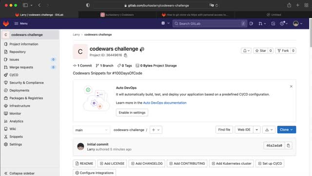 How to push your Codewars to GitLab (Part 2)