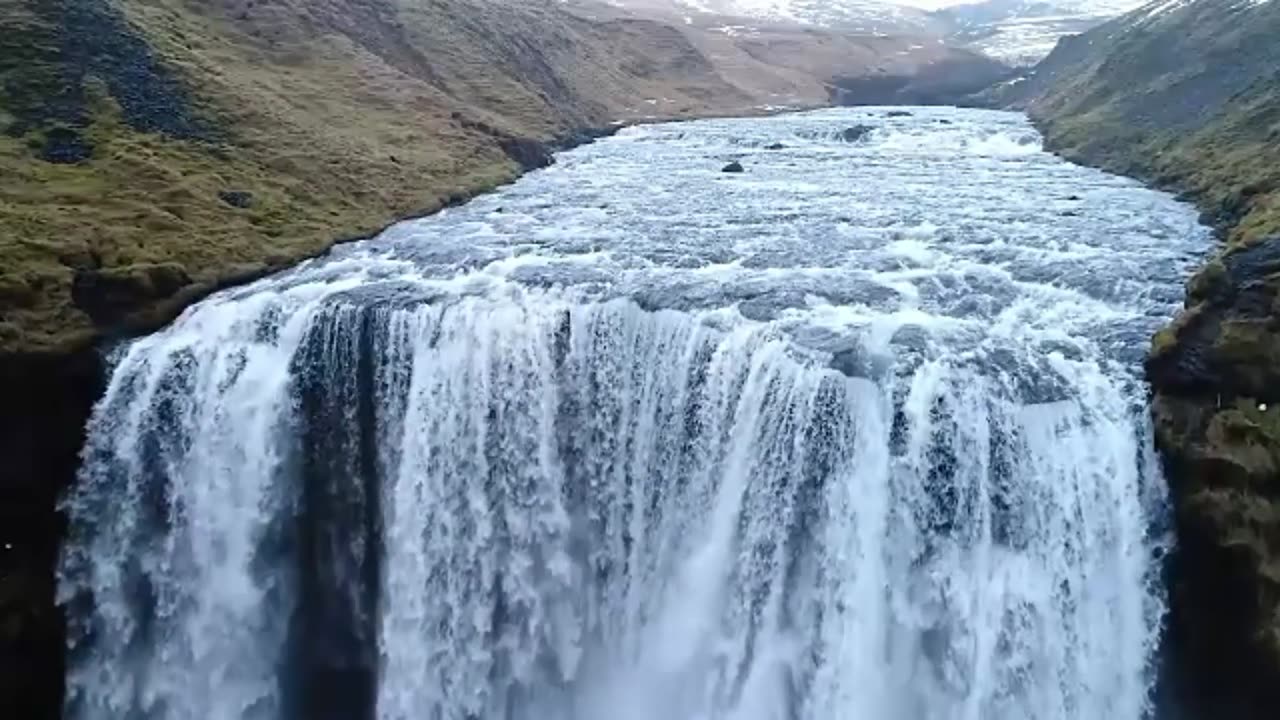 Waterfall video sounds amazing. With Drone Shots