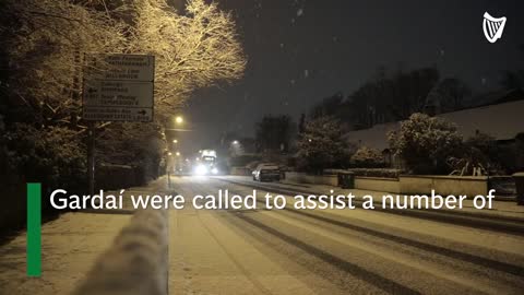 It's all white in the night as snow hits Dublin