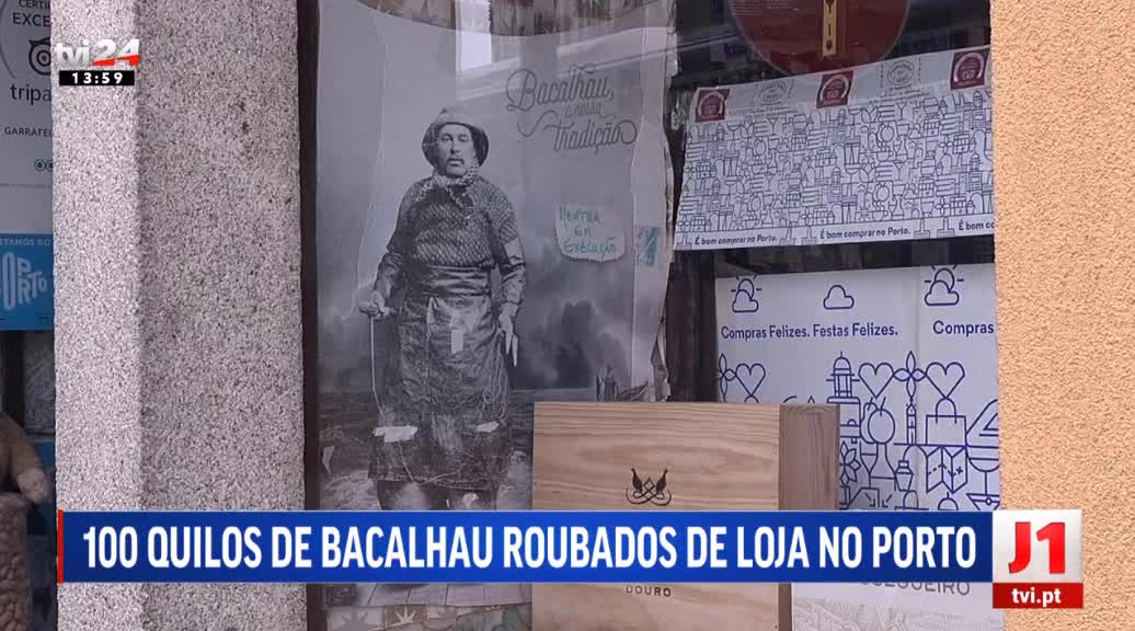 100 quilos de bacalhau roubados de loja no Porto