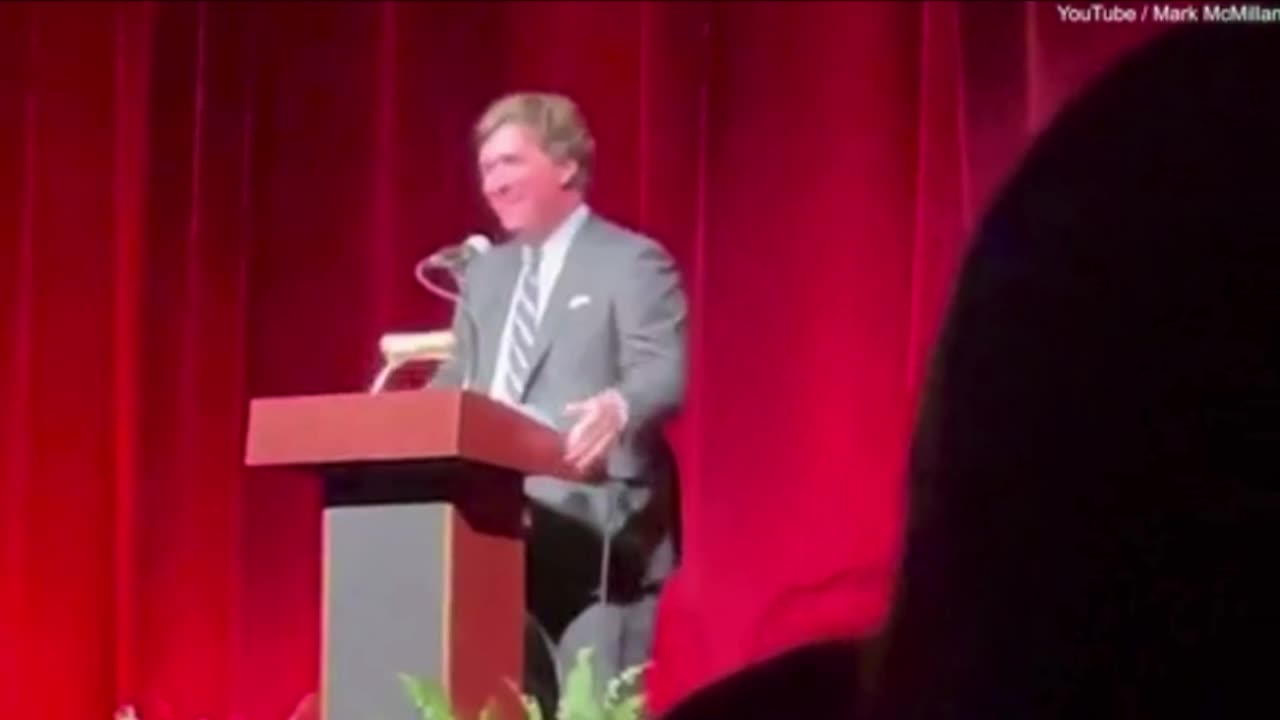 Tucker Carlson makes first public appearance since Fox News firing