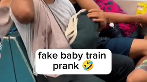 Baby prank in train