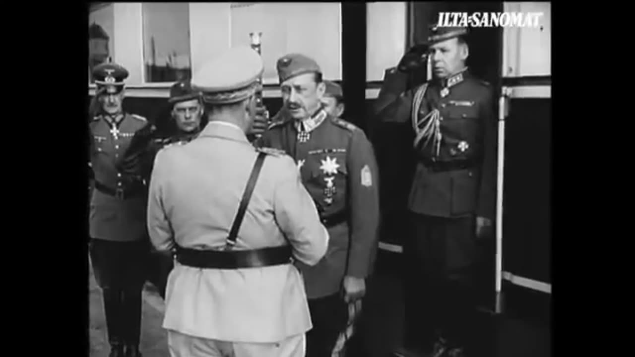 Marshal Mannerheim as state guest of Corporal Hitler