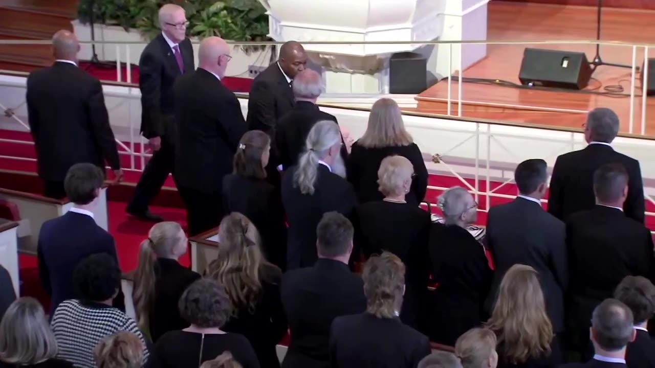 Former US President Carter attends memorial for late wife