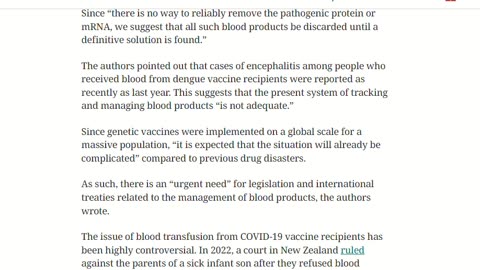 mRNA Vaccines Blood Bank Contamination Concerns