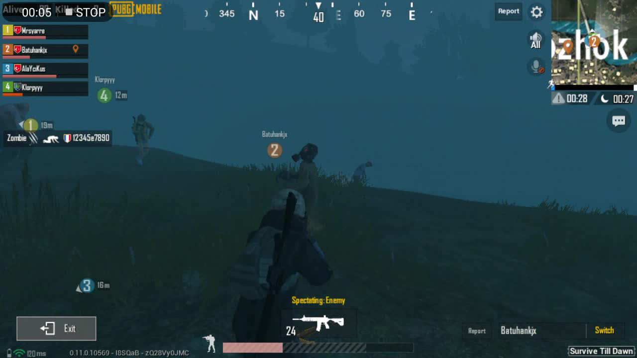 Zombie Field Fight Night Mode Pubg